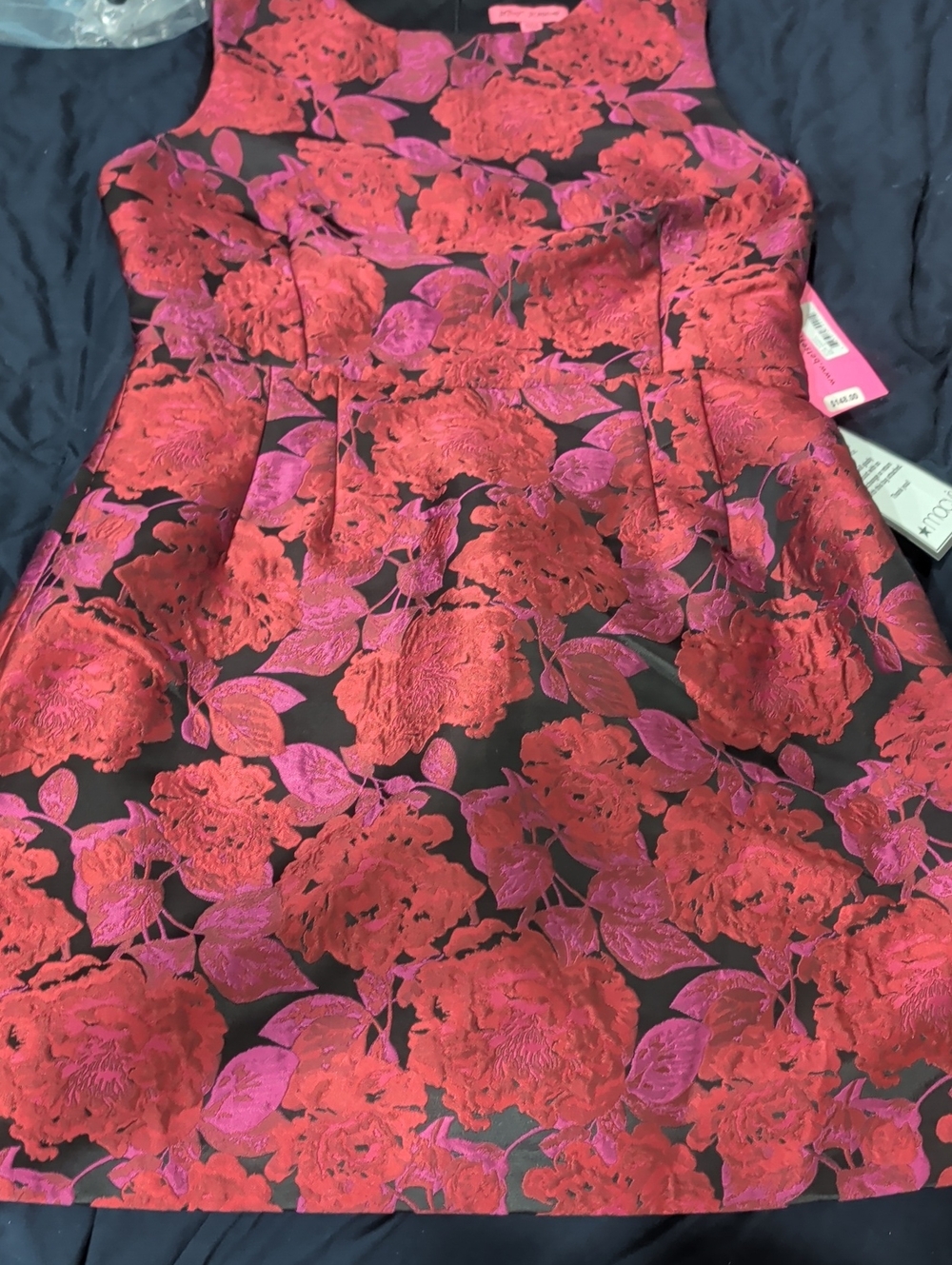 Betsey Johnson Red & Pink Floral Mini Dress